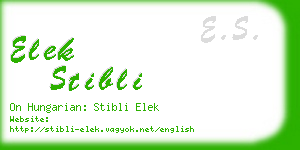 elek stibli business card